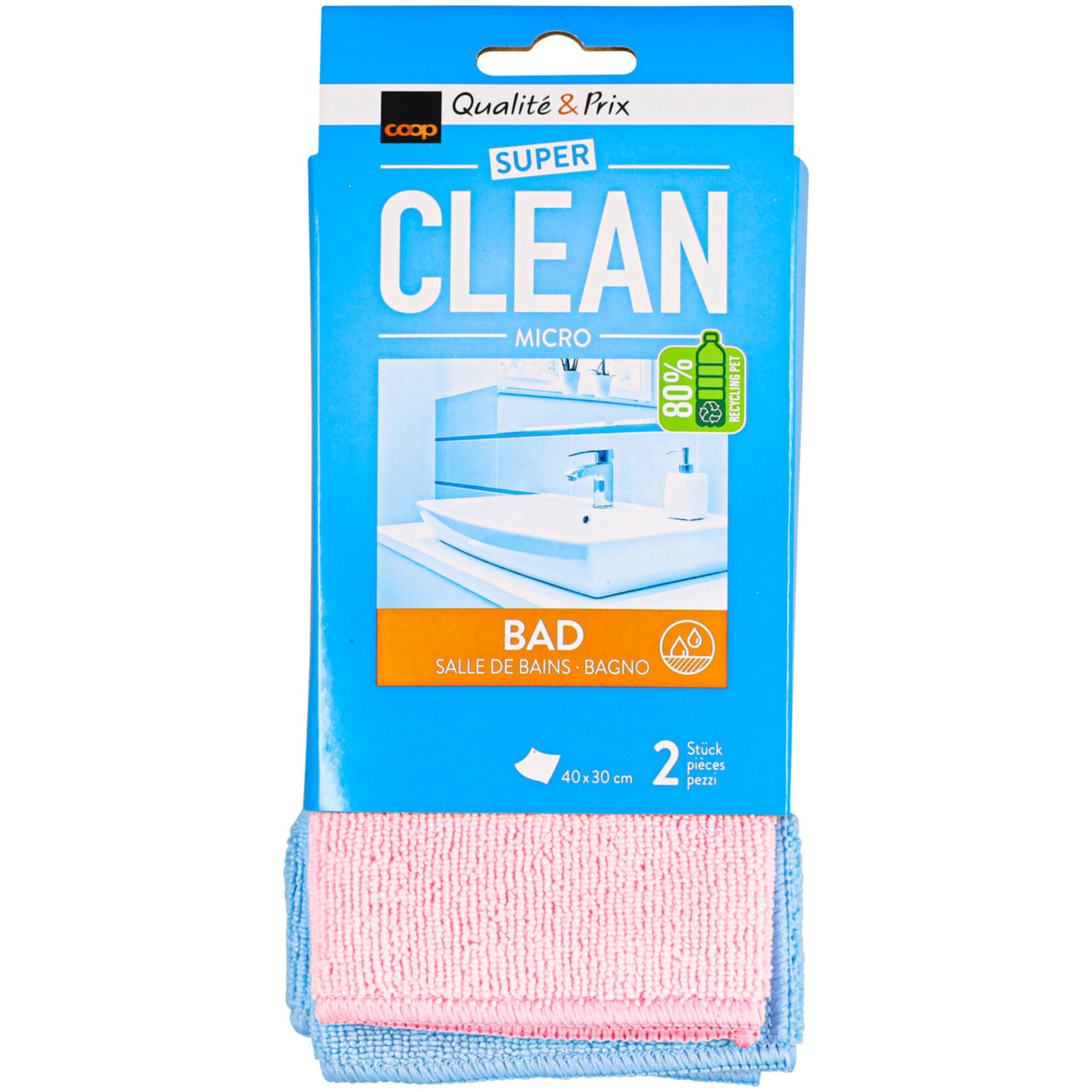 Clean Mikrofaser Frotteetuch 2 Stück