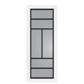 Arne & Bodil binnendeur ABD507 rook glas - wit afgelakt - glaslat diep zwart
