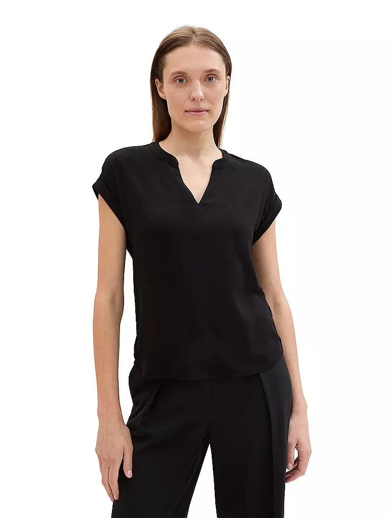 TOM TAILOR Blusenshirt  schwarz