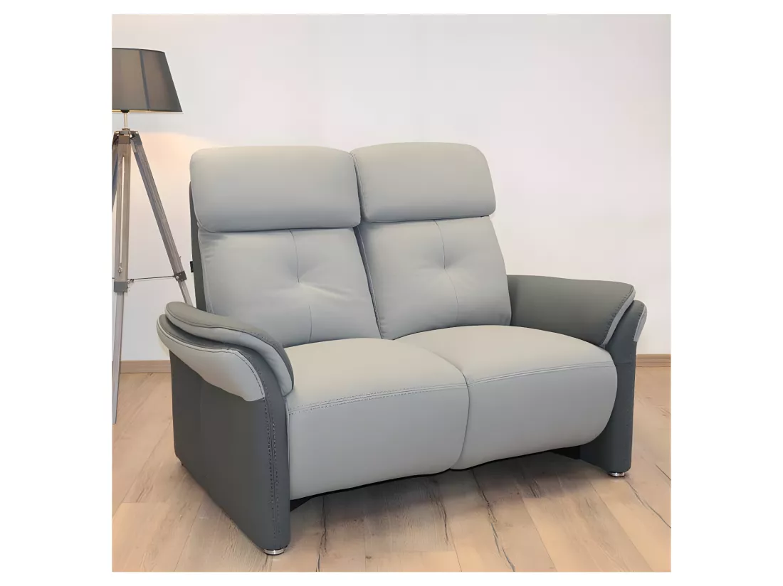 Canapé 2 places Relax Electrique Tissu gris - AUSTRALIO