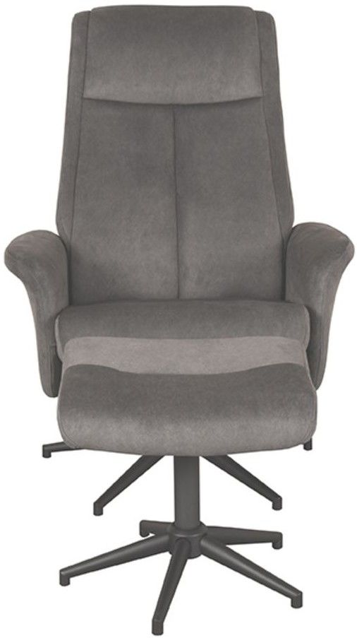 Relaxfauteuil met hocker Antraciet Cosmo CH-73.024 Bergen B77 x D76 x H105 cm