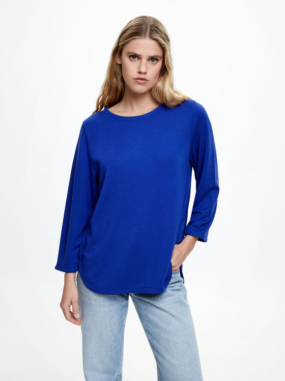 Camiseta de gola redonda - Azul