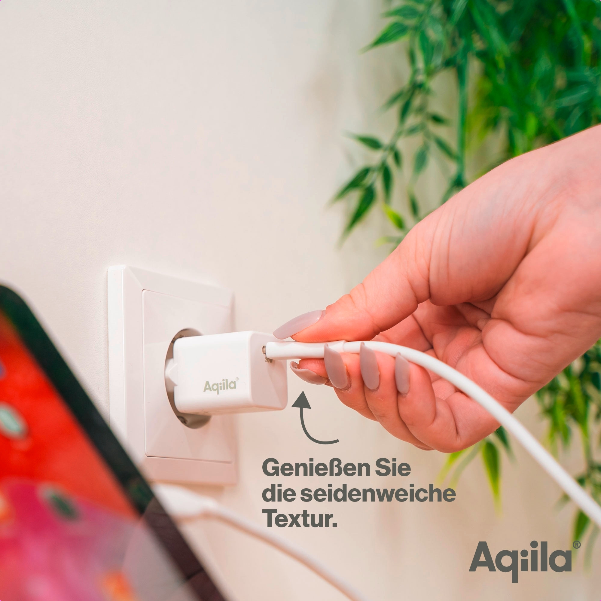 Aqiila Cablebird CS22 Lade/ Sync Kabel USB C zu Lightning 30 W 2 Meter weiß