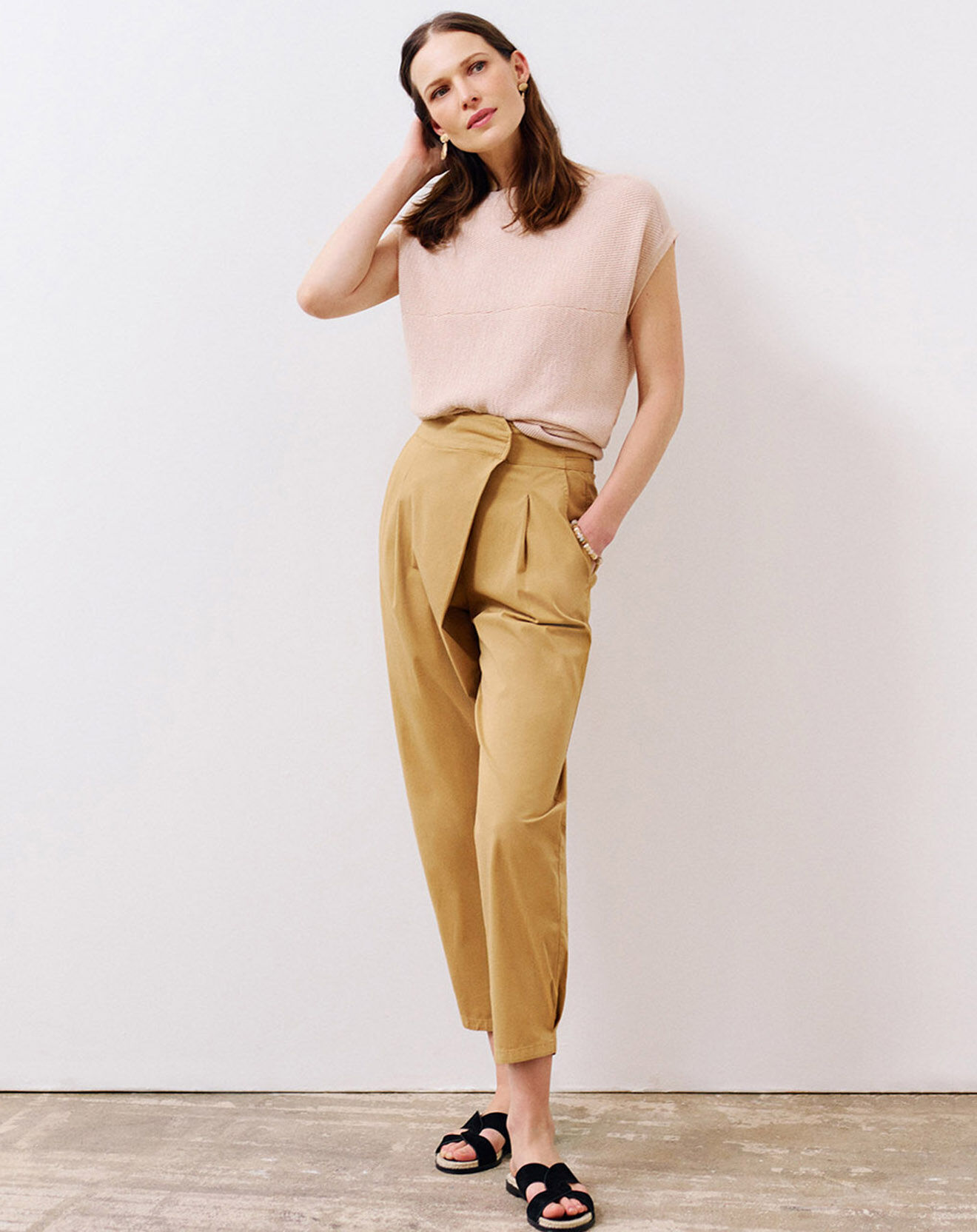 Caroll Pantalon carotte Laurel camel