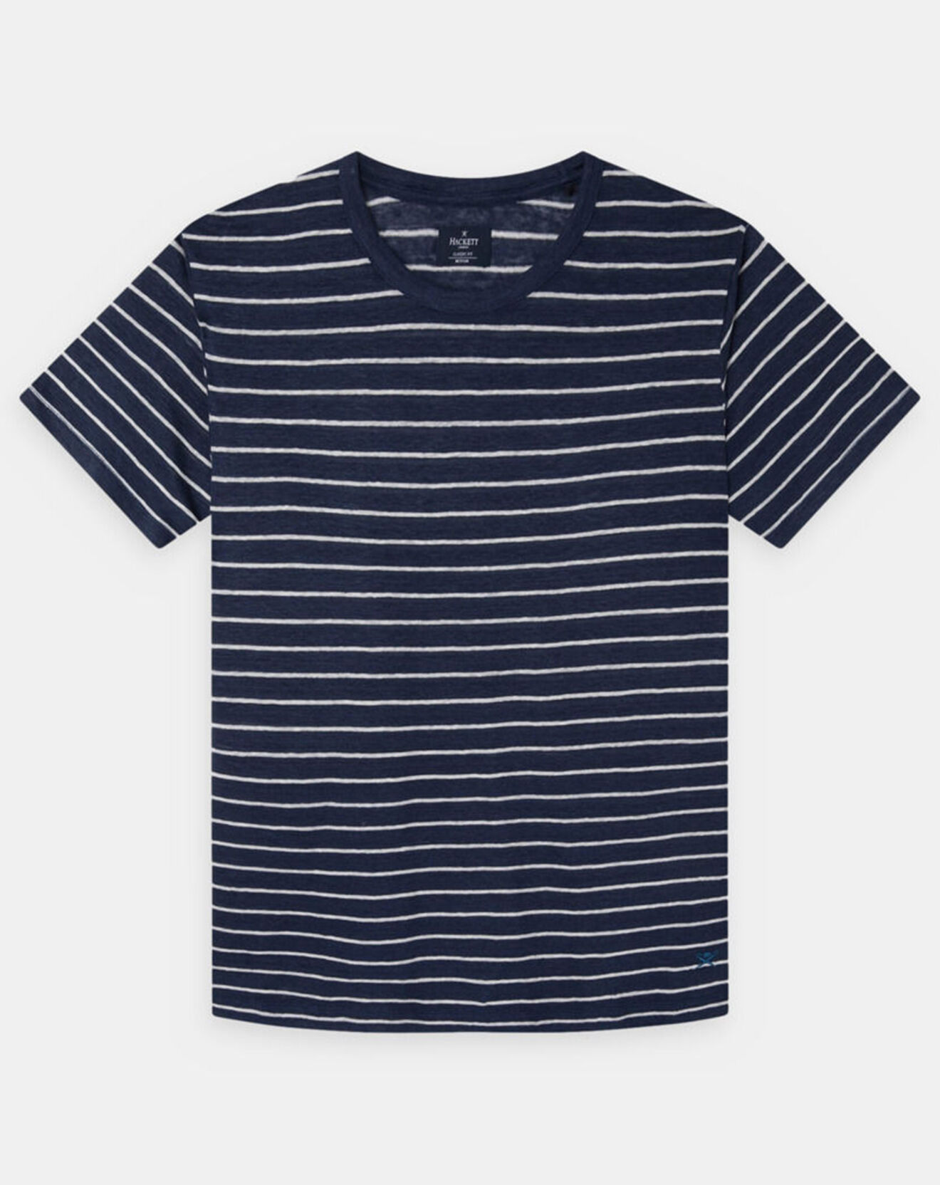 Hackett London T-Shirt 100% Lin Regular Fit Marinière bleu/blanc