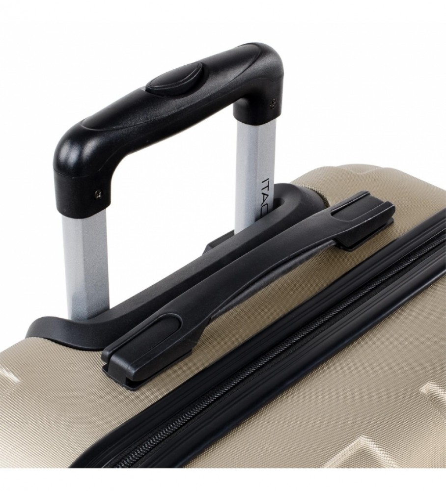 Mala de viagem rígida média ITACA com 4 rodas 771160 Champagne - 63x42x24cm -