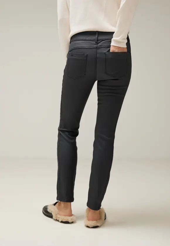 Coating Slim Fit Hose - Black