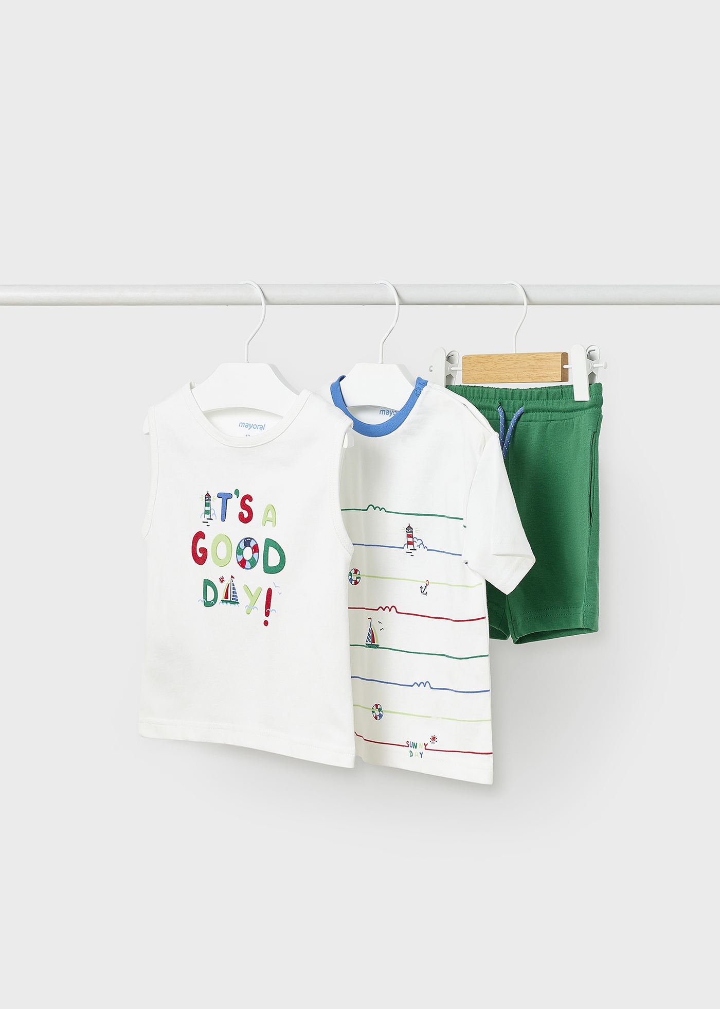 Conjunto de 3 peças em algodão sustentável para bebê
