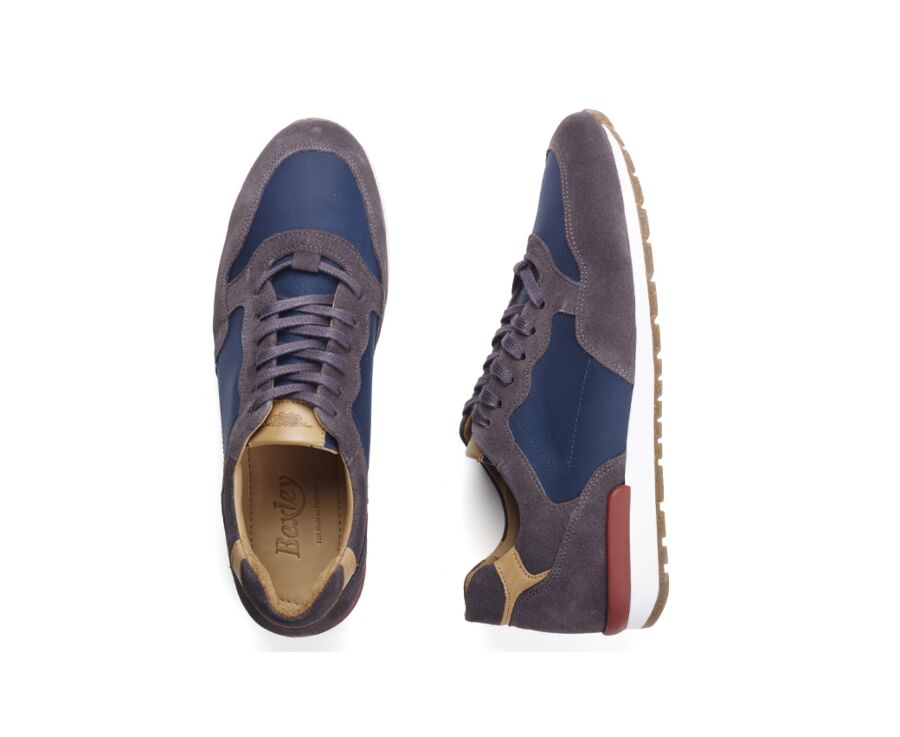 Sneakers homme Velours Gris et Marine - CANBERRA II