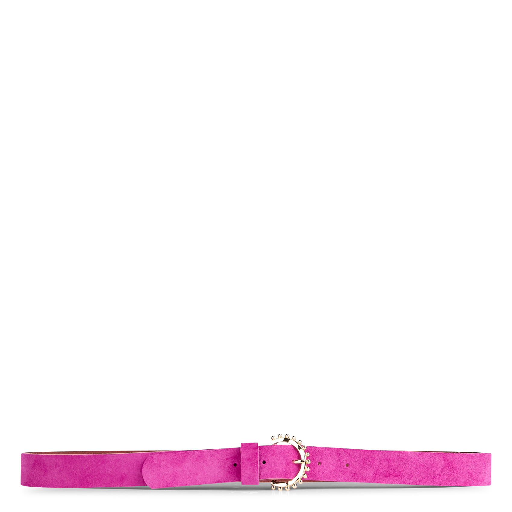 NEVILLE - Ceinture en cuir velours | Rose