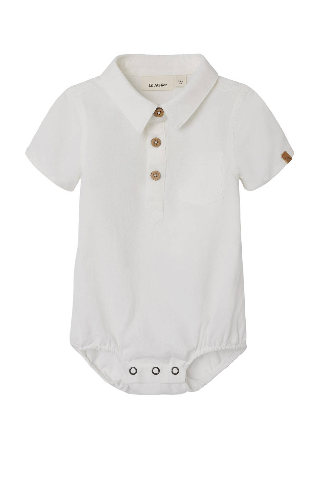 LIL' ATELIER romper met polokraag NBMHADAM wit