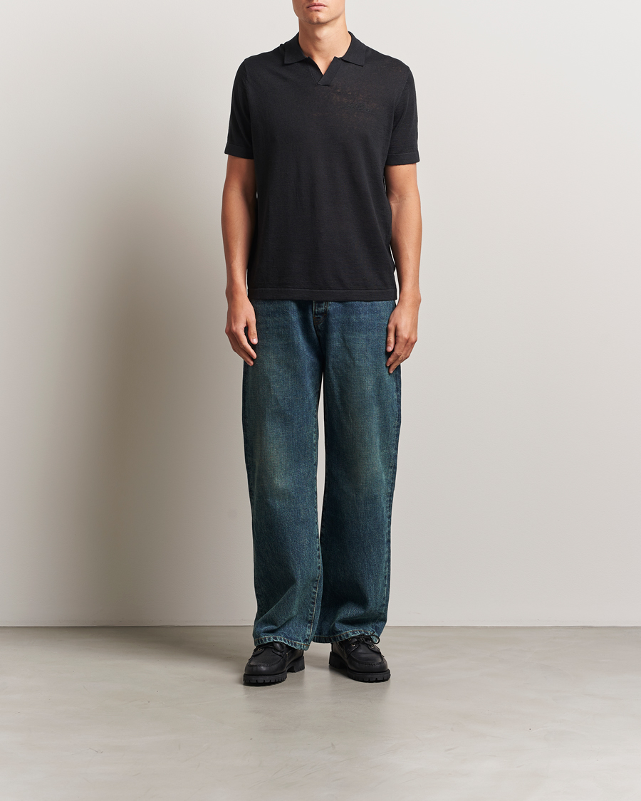 Les Deux Emmanuel Knit Polo Black