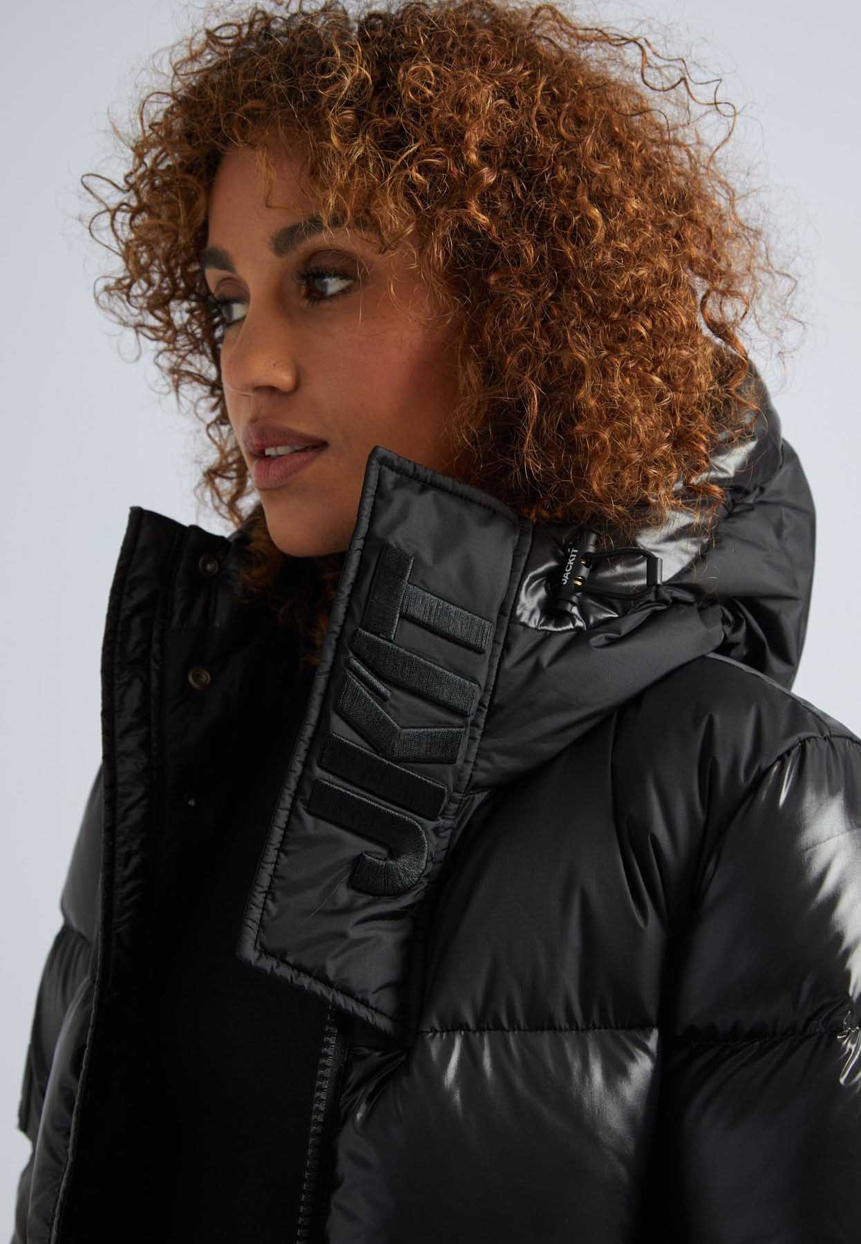 Diamond Down Slick Ex Long Coat Dame Black/Black