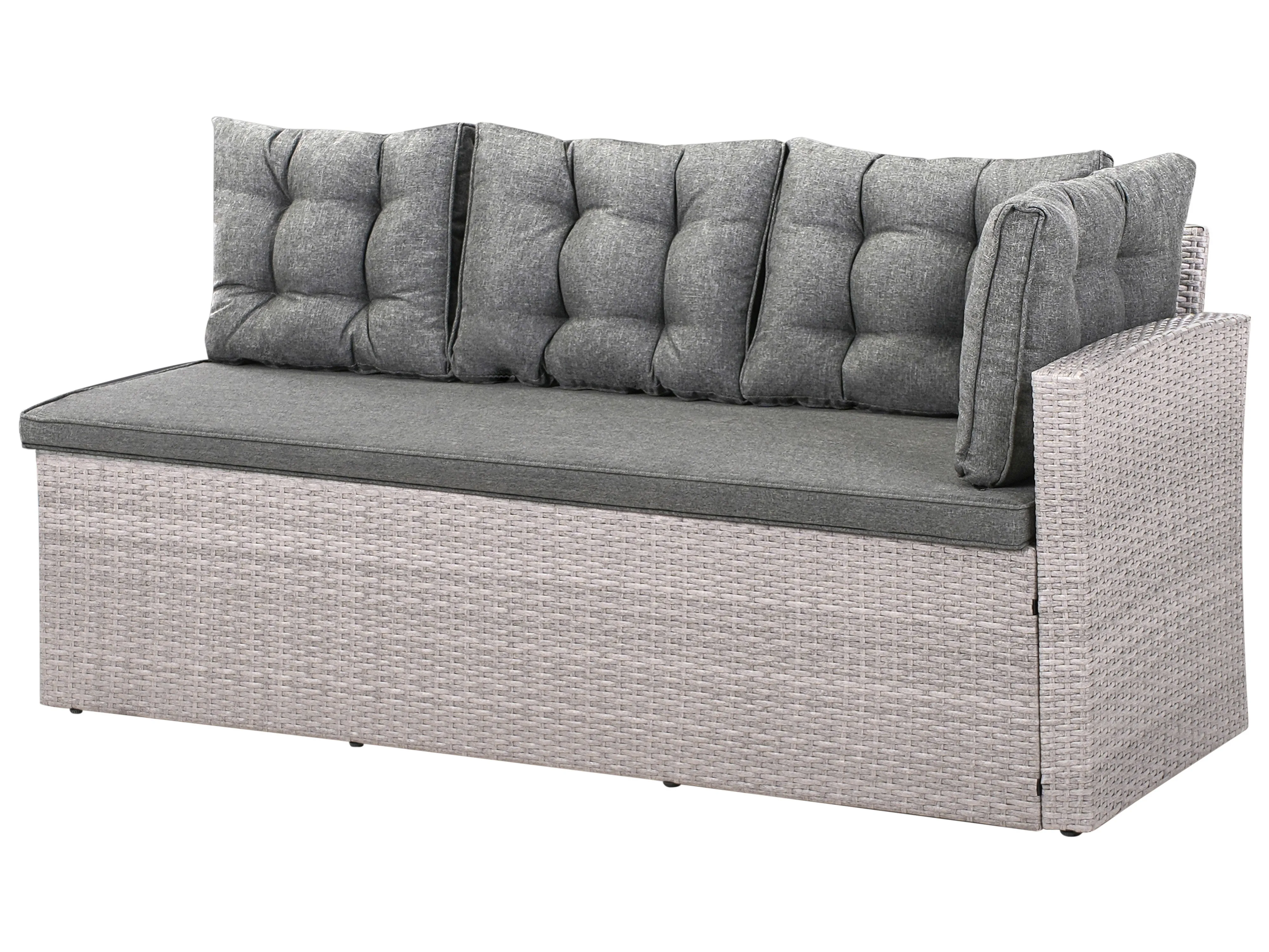 Loungeset hoekbank 8-zits PE rotan grijs VITERBO