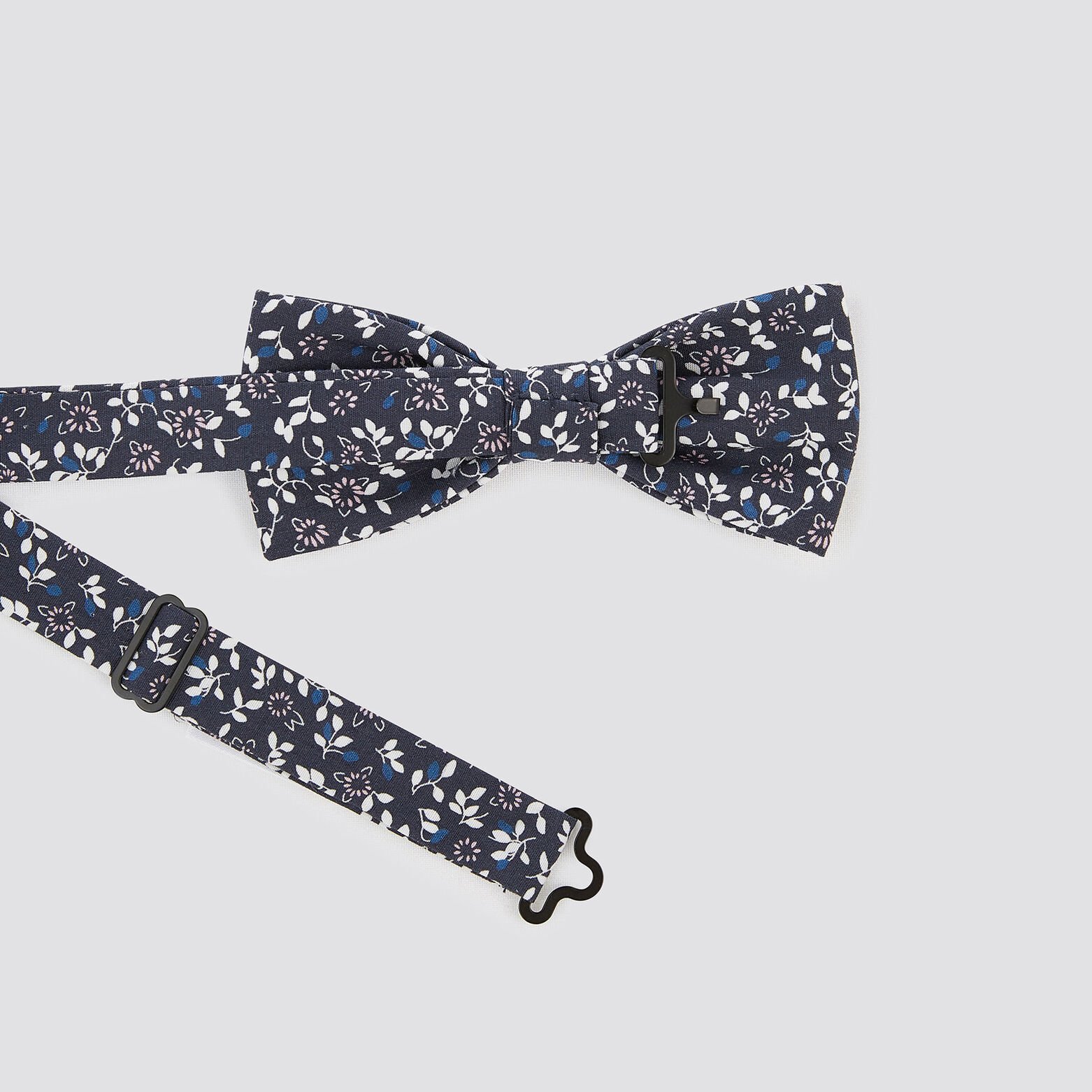 Nœud papillon fleuri Bleu foncé
