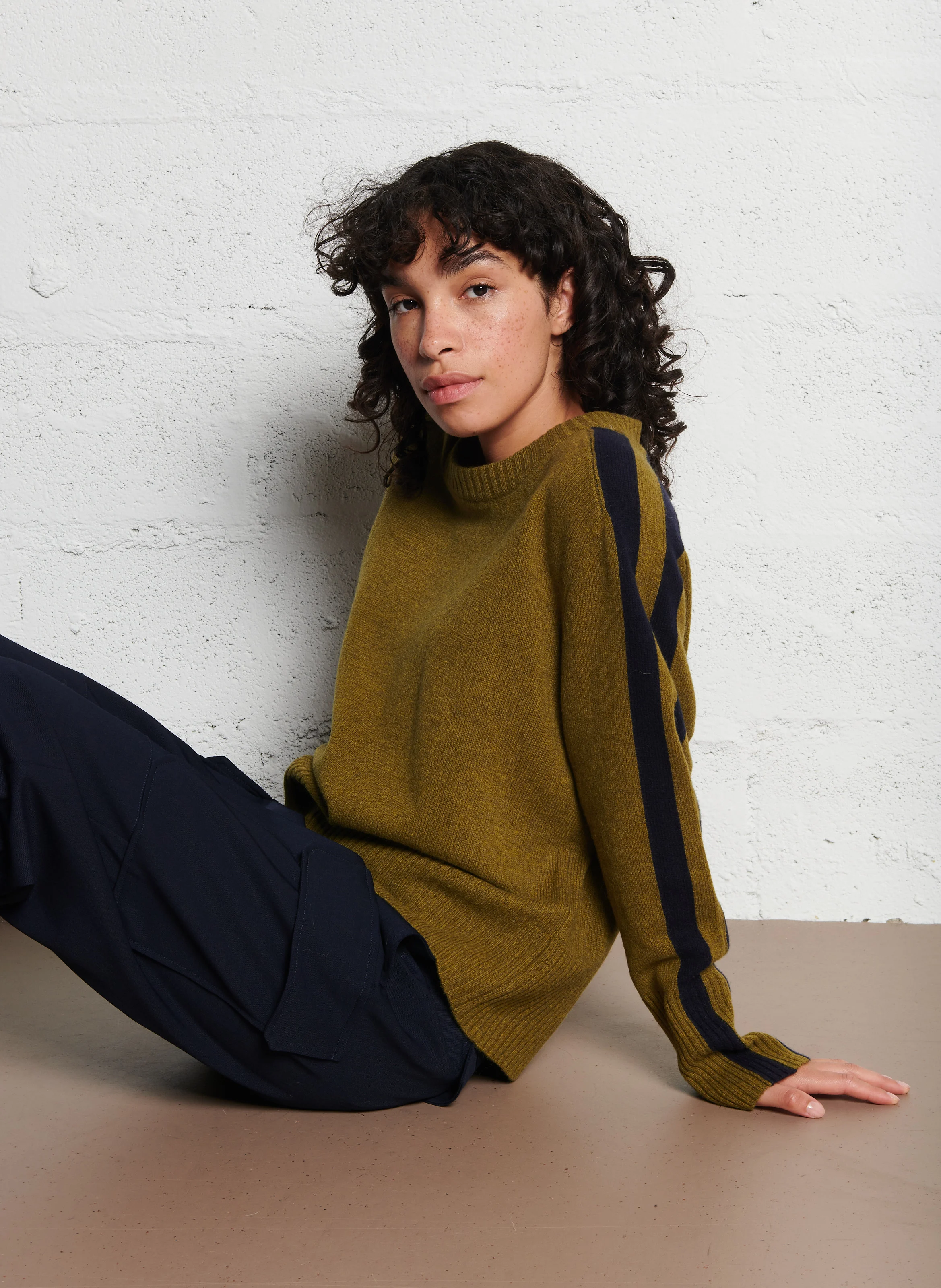 LOOK - Pull col rond en laine | Vert