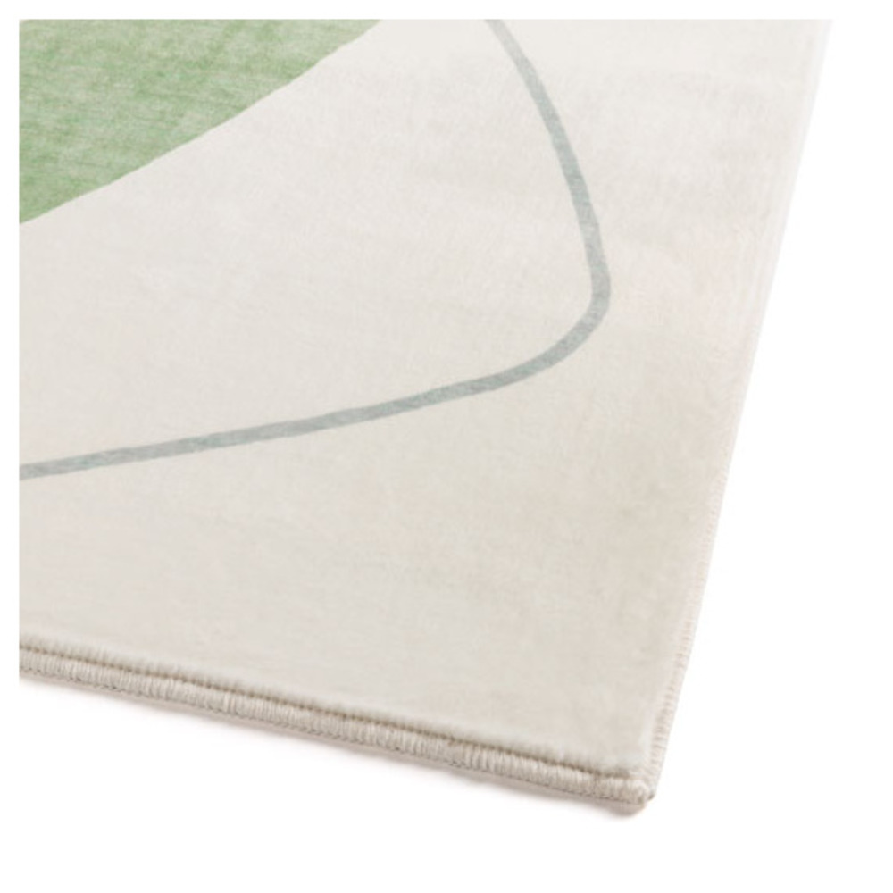 Tapis doux en fausse fourrure - galet - rose et vert - 200 x 290 cm