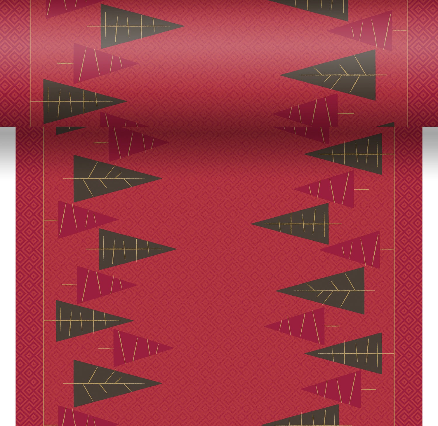 Duni 3-in-1 tafeldecoratie Homely Winter rood 40 x 480 cm