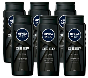 Nivea Men Deep Clean Shower Gel Voordeelverpakking 6x500ML