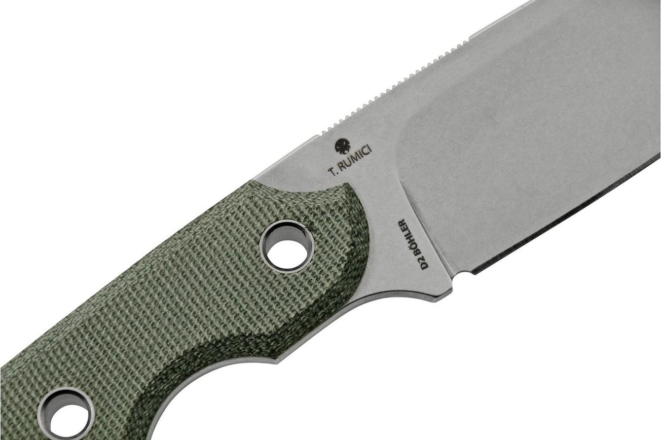 Viper Basic 1 VT4028CB, D2 Droppoint Stonewashed, Black Canvas Micarta , vaststaand mes