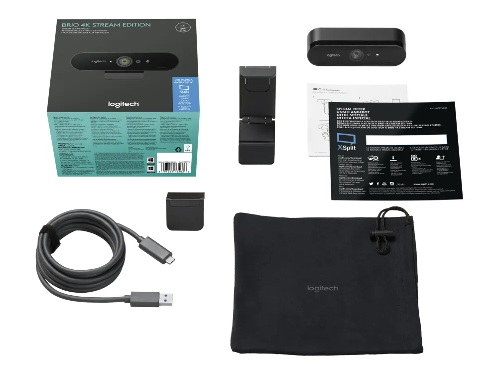 Logitech® | BRIO STREAM - Live streaming-kamera - farve - 4096 x 2160 - 1080p, 4K - lyd - USB