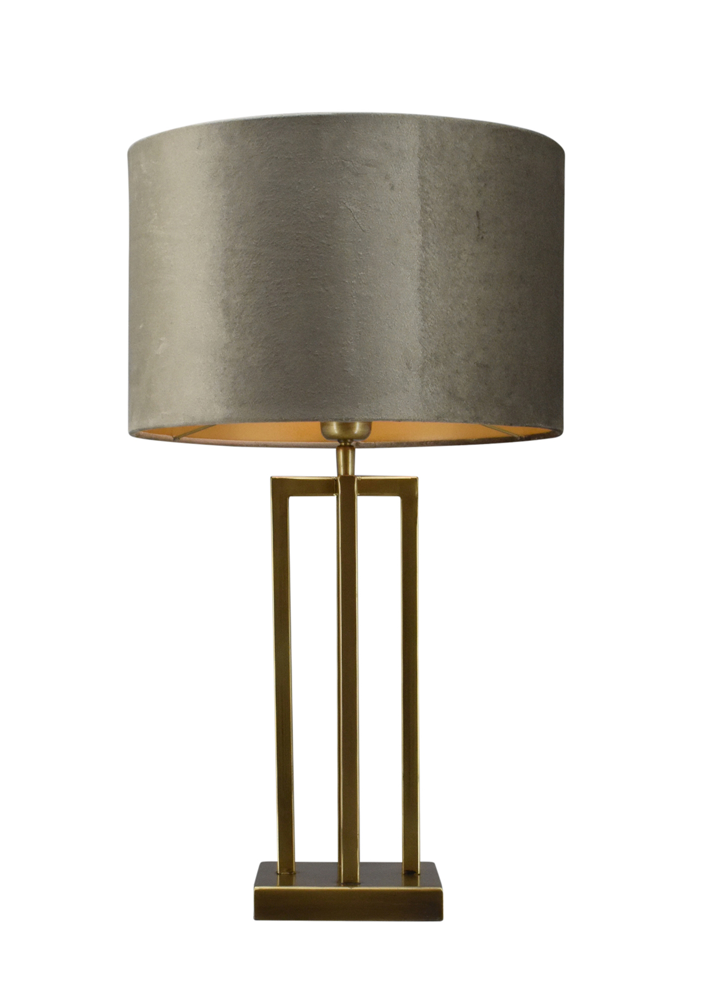 Tafellamp Roma brons klein + kap Cilinder 35x35x22cm Fendi earth