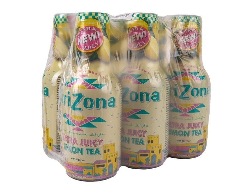 AriZona Iced Tea Extra Juicy Lemon 6 Stück x 0.5 l Erfrischungsgetränk mit Zitronengeschmack