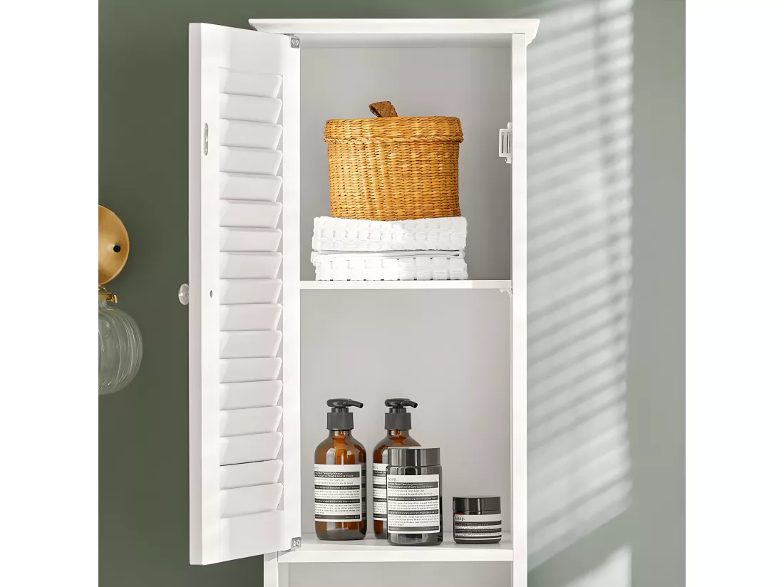 Meuble Colonne de Salle de Bain Armoire haute Meuble rangement, FRG236-W