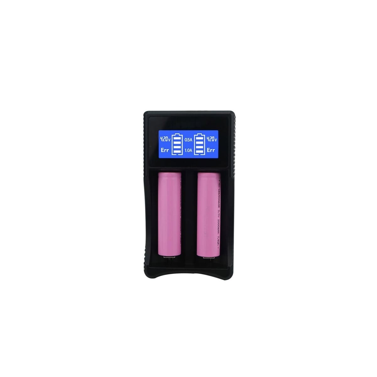 Batterilader SW-3 med LCD-display for 2x 18650-batterier
