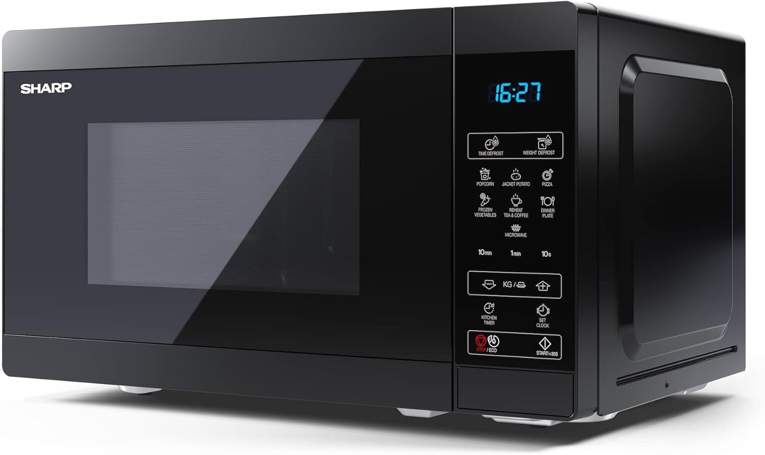 SHARP MS02E Mikrowelle (Mikrowelle: 800W, 11 Leistungsstufen, Auftaufunktion, Abmessungen: 440x258x324cm), schwarz