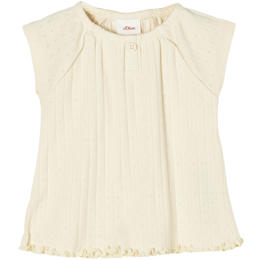 s.Oliver T-Shirt mit Ajourmuster beige