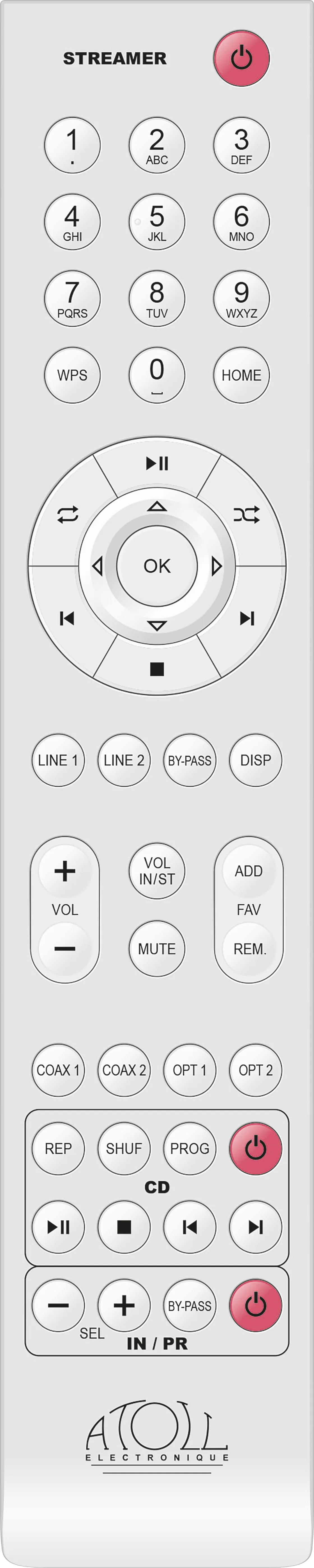 Atoll télécommande Lecteurs Réseaux et CD Télécommandes