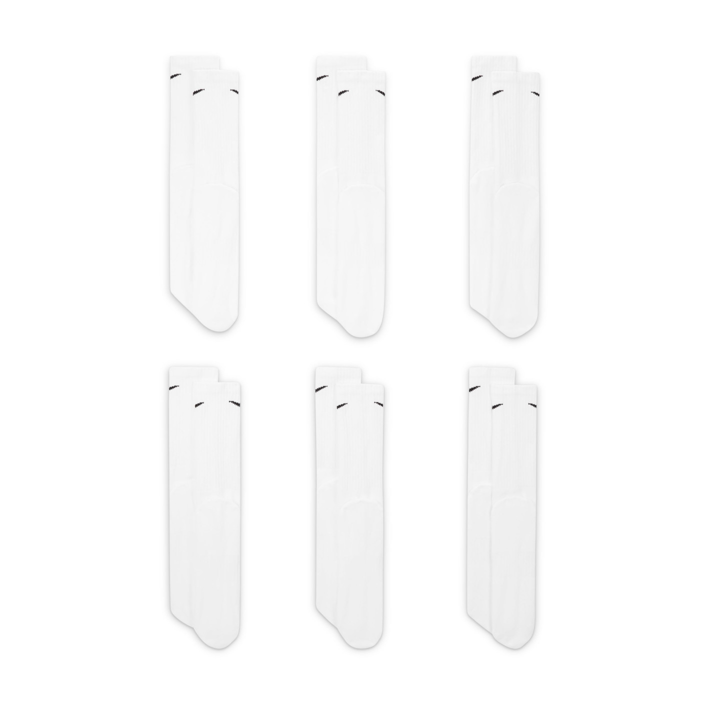 Nike Everyday Cushioned Sportsokken 6-Pack Wit Zwart