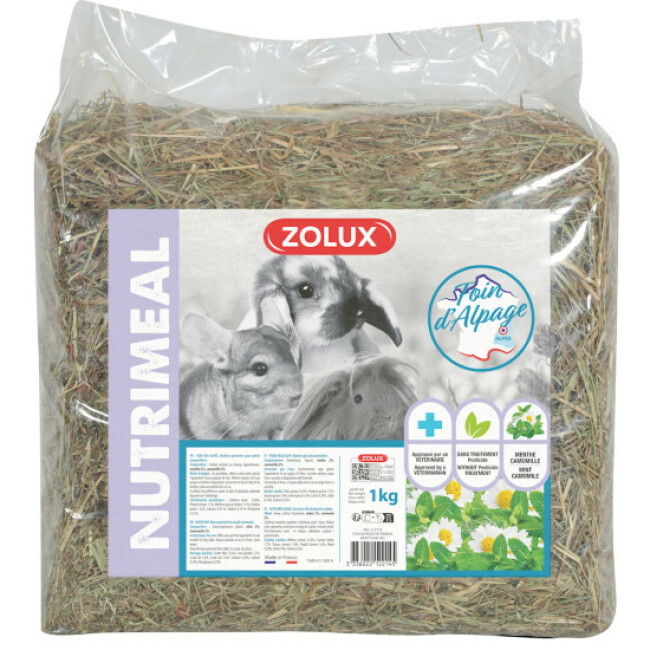 Foin alpages Premium pour rongeurs Zolux 1 kg