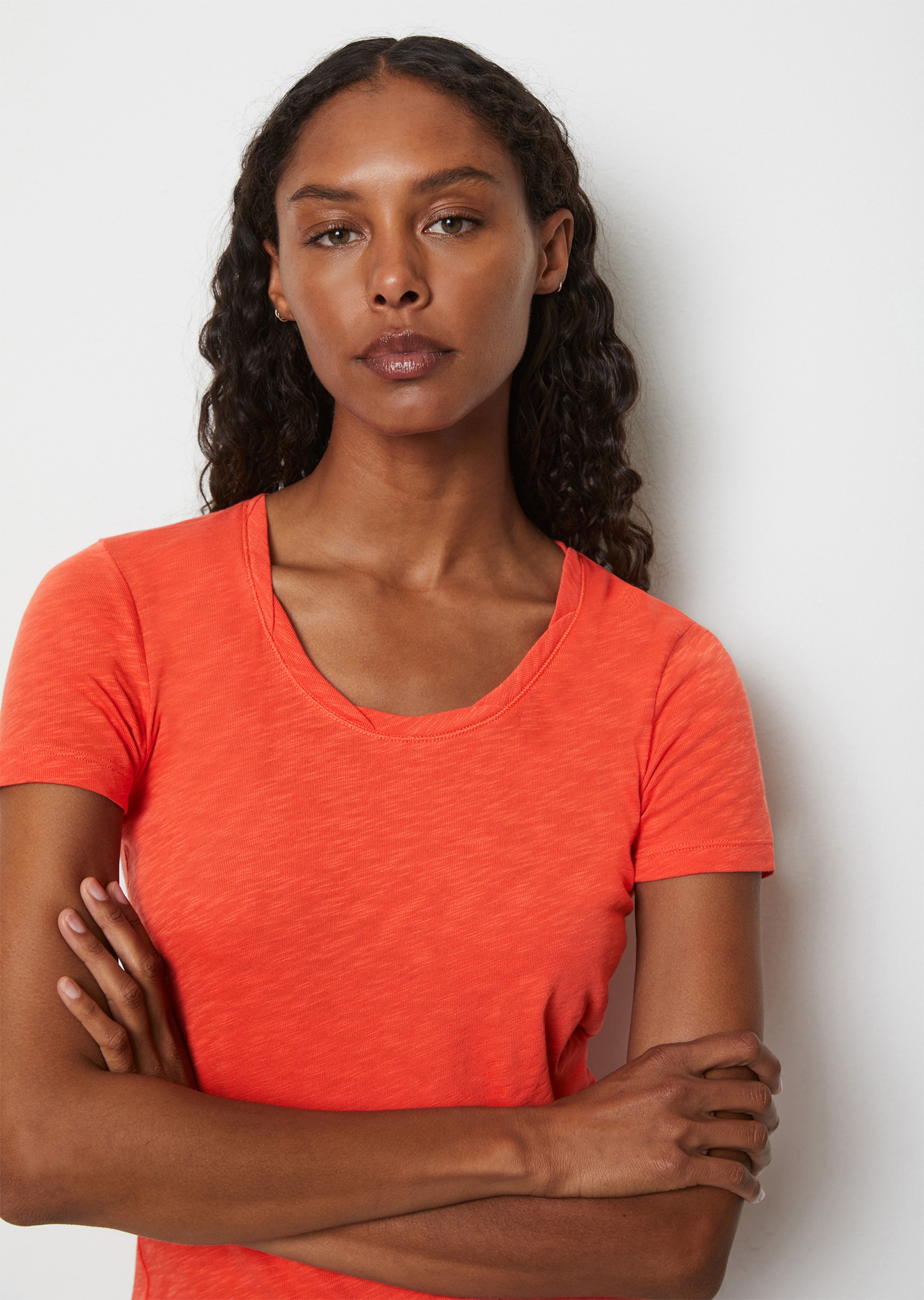 T-Shirt regularaus Slub-Jersey