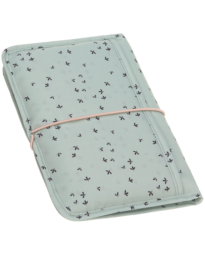 Windeltasche FLORAL MINT mit Wickelunterlage in mint