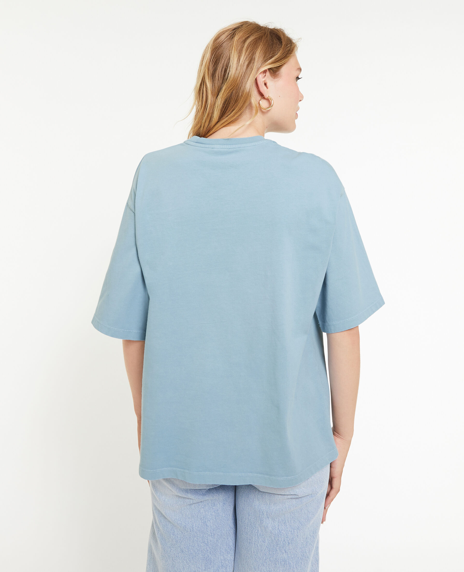 T-shirt oversize avec imprimé - Bleu