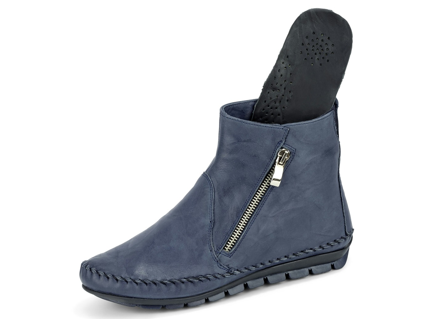 Gemini Mokassin-Stiefelette mit Zier-Reißverschluss