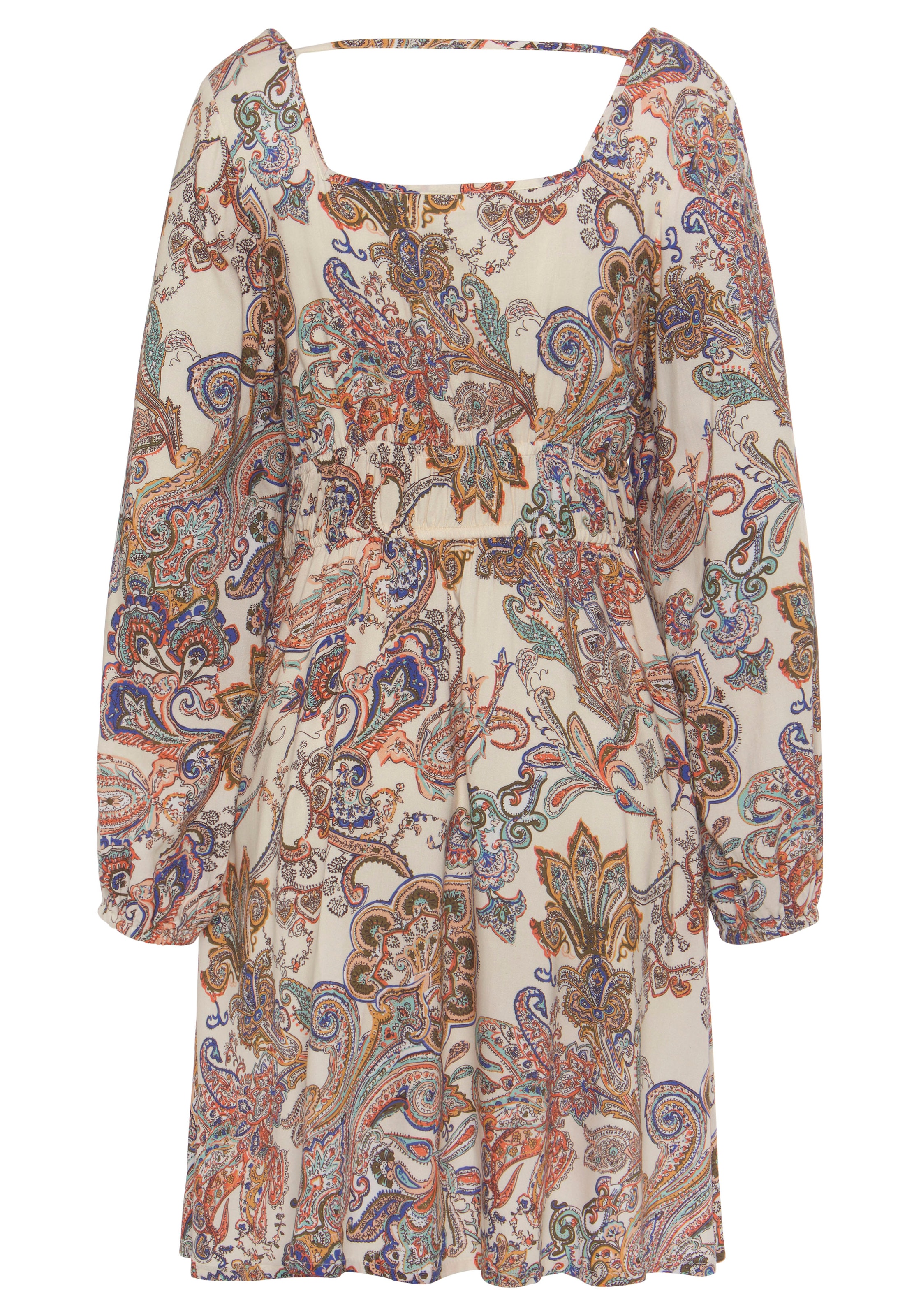 Vivance Druckkleid Seitennahttaschen mit Paisleydruck und Taschen, langärmliges Sommerkleid, Freizeitkleid