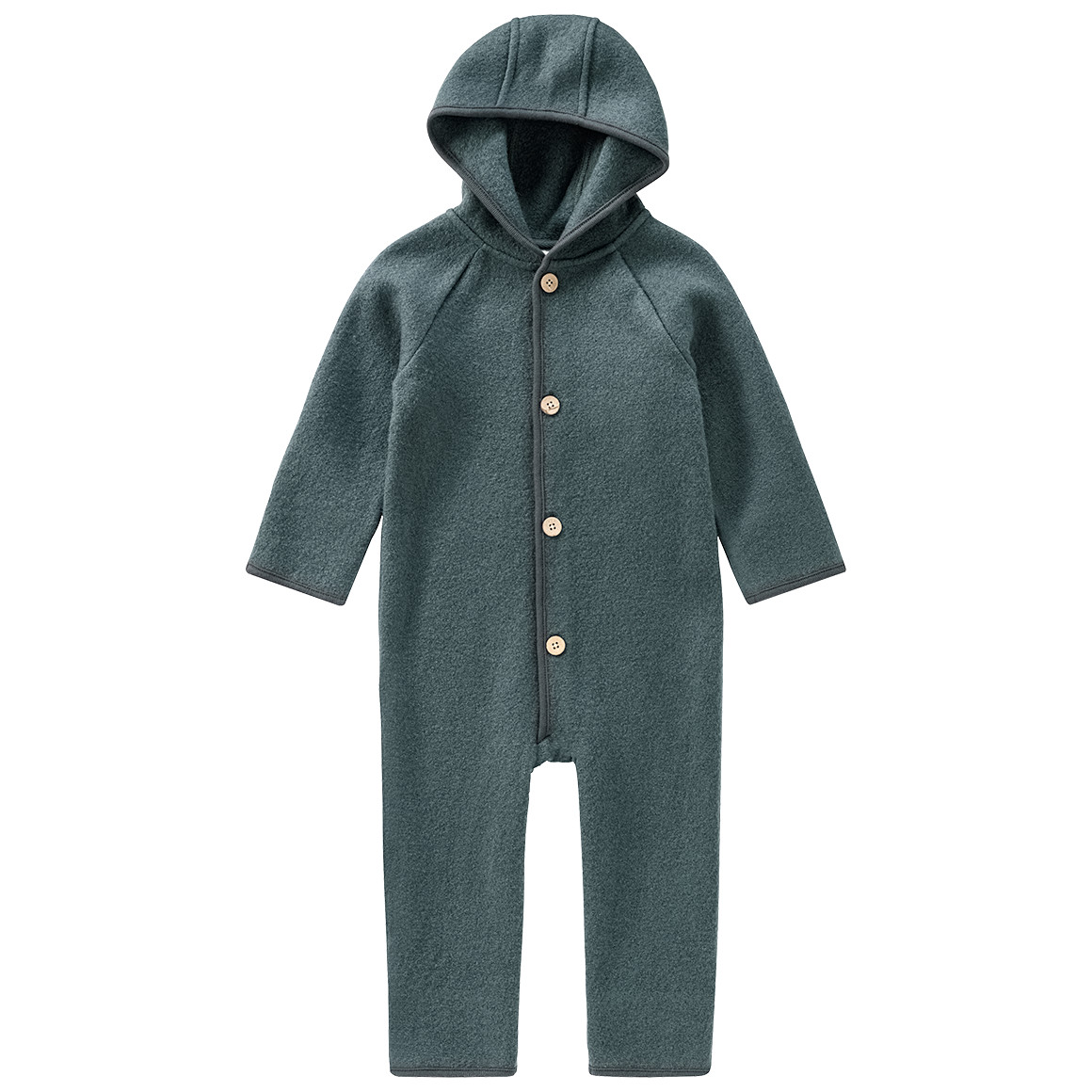 Topomini Pure Collection Baby Wollwalk-Overall mit Umschlagbündchen dunkelpetrol