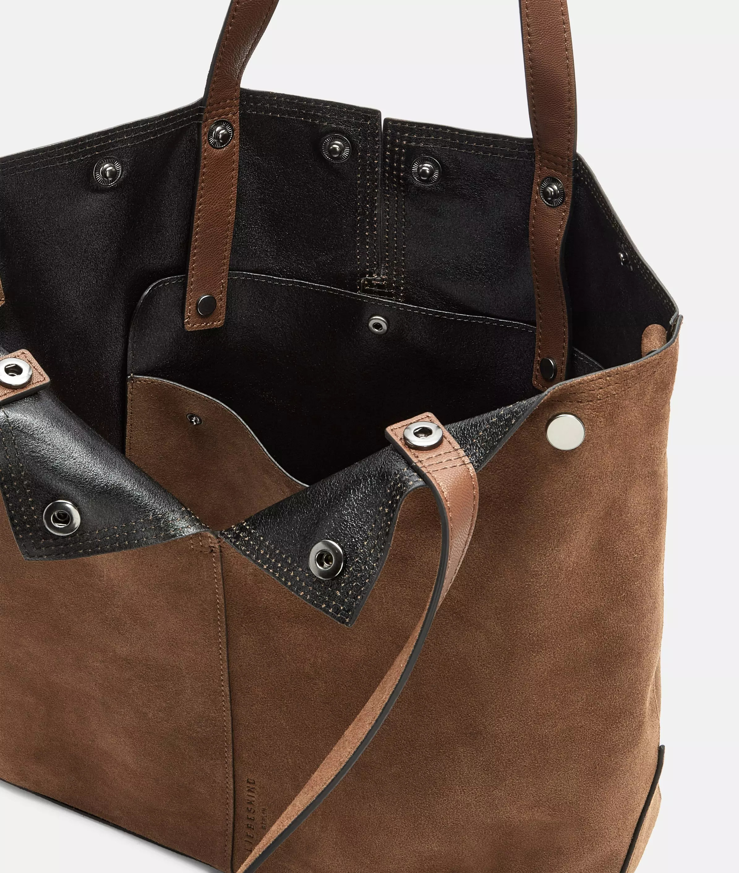 Rive Tote L Large shoulder bag made from soft suede