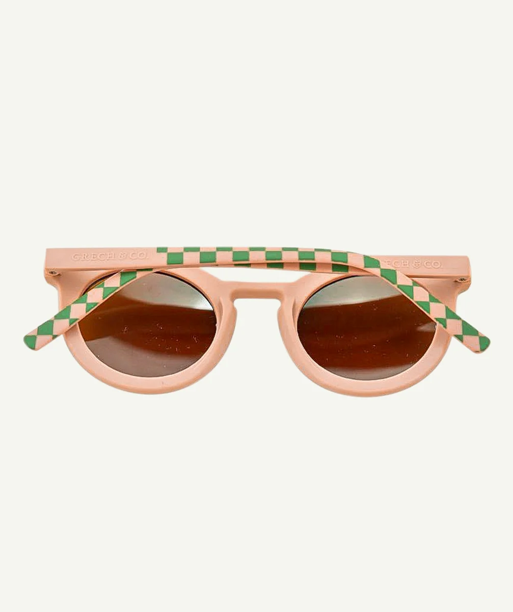 GRECH & CO.LUNETTES DE SOLEIL ENFANT 3 ANS ET + CLASSIC DAMIER VERT ET ROSE