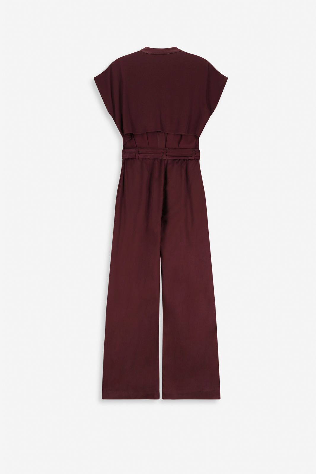 Bordeaux rode jumpsuit met open rug