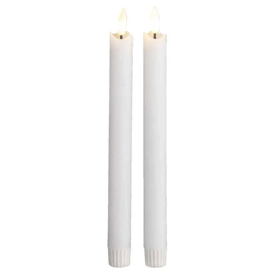 LED dinerkaarsen - wit - 25 cm - 2 stuks
