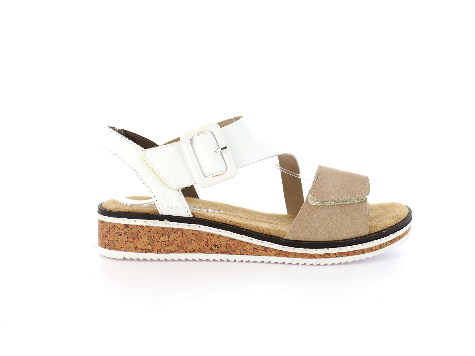Rieker-V3660 Synthétique Blanc Beige