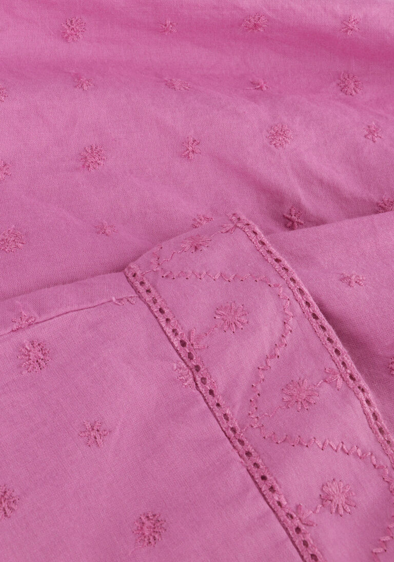 SCOTCH & SODA roze scotch & soda mini jurk broderie anglaise panel dress