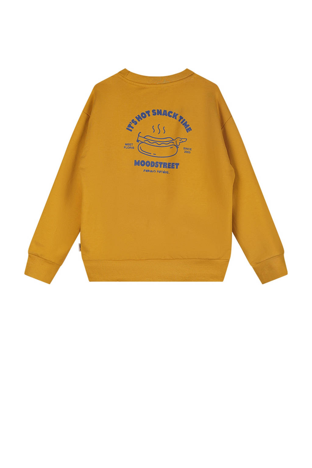 Moodstreet sweater Simon met backprint goudgeel
