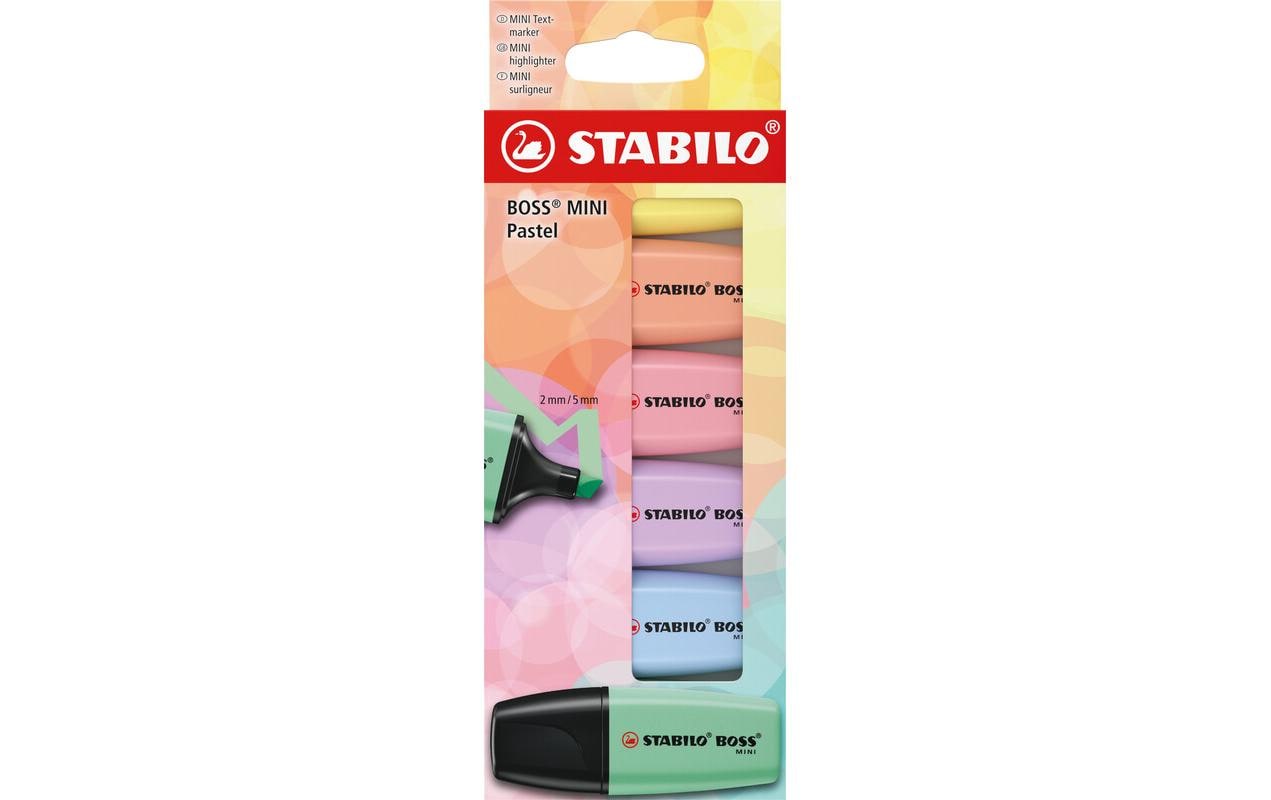 Textmarker Boss Mini Pastell 6er EtuiMarker im kompakten Miniformat