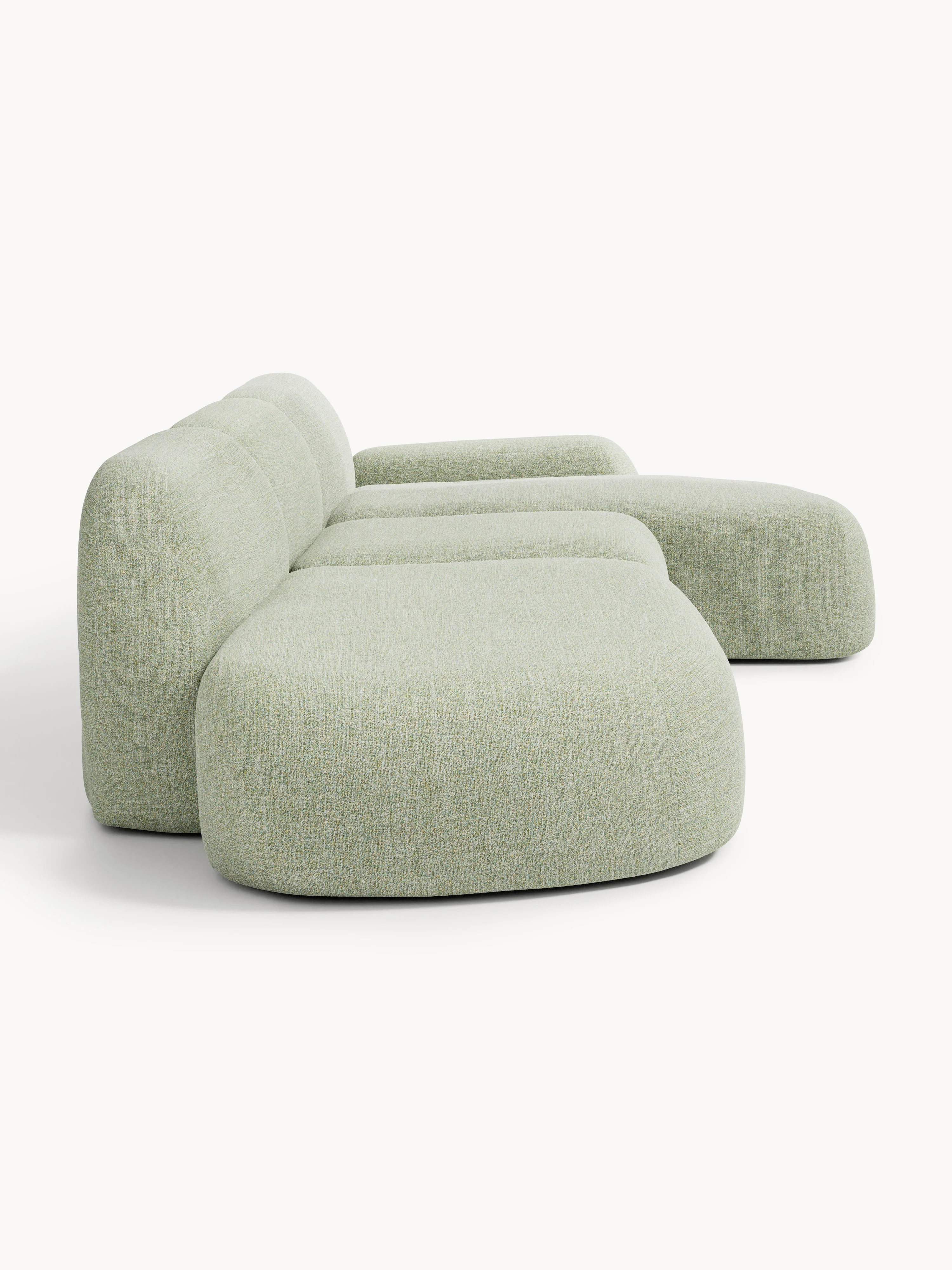 Modulaire bouclé hoekbank Wolke (4-zits) met chaise longue