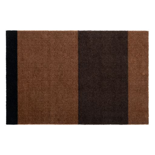 Tica Copenhagen Stripe Horisontal Gulvtæppe, Cognac/Dark Brown/Black, 60x90 cm